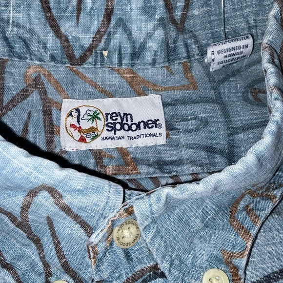 Reyn Spooner Hawaiian Shirt 2XL Blue Tropical Rainforest Leaves - Picture 4 of 8